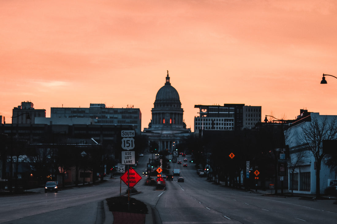 Madison capitol and surrounding buildings