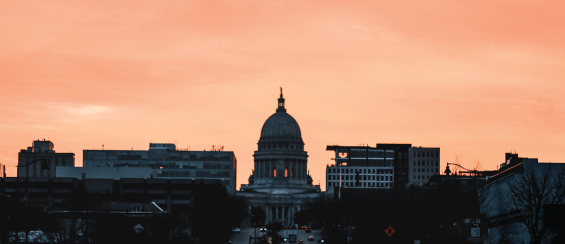 Madison capitol and surrounding buildings